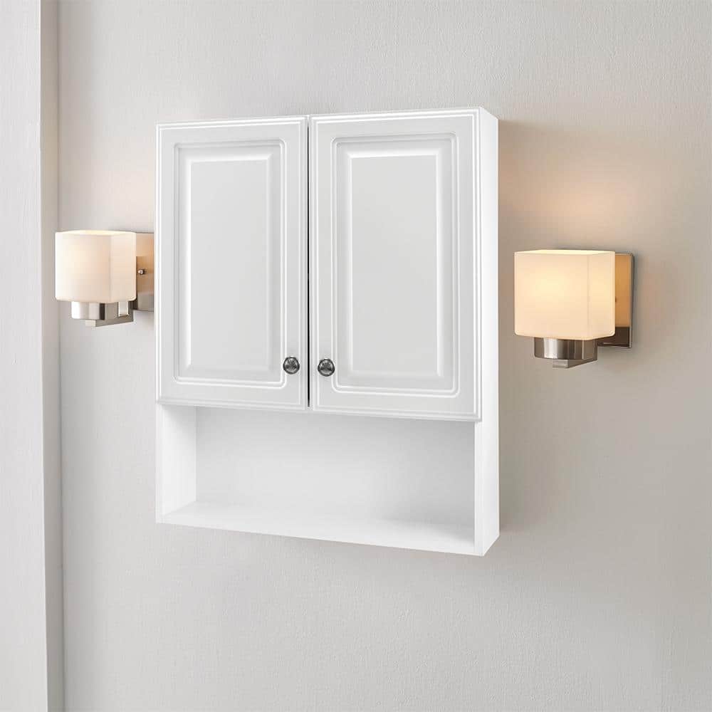 Glacier Bay 23.1 in. W x 27.9 in. H White Rectangular Medicine Cabinet without Mirror with Adjustable Shelves
