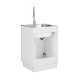 Glacier Bay All-in-One Stainless Steel Utility Sink with Faucet and Cabinet, White