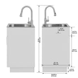 Glacier Bay All-in-One Stainless Steel Utility Sink with Faucet and Cabinet, White