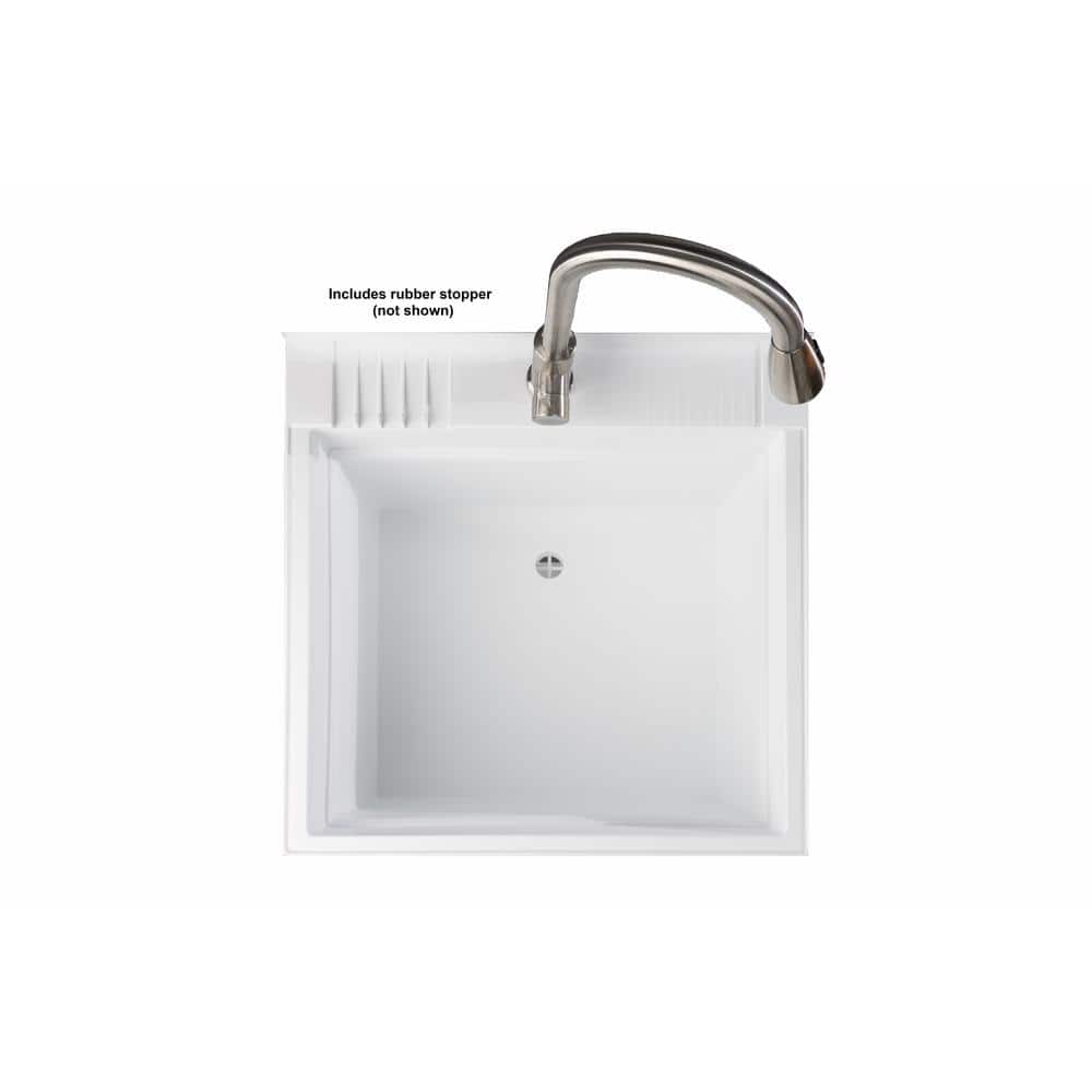 Glacier Bay 24" Freestanding Laundry/Utility Sink with Stainless Pull-Out Faucet