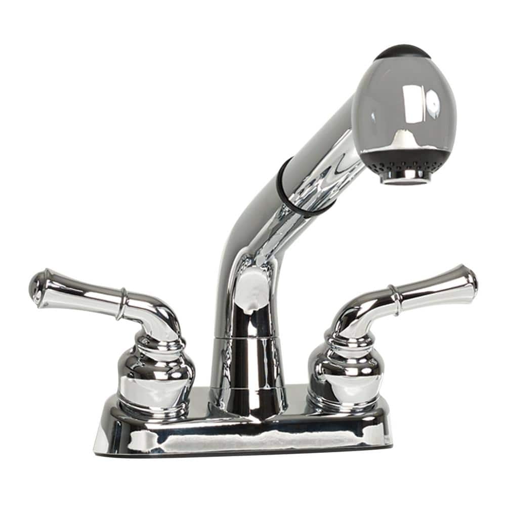 Glacier Bay 24.1 in White Laundry & Utility Sink Work Center with Chrome Faucet