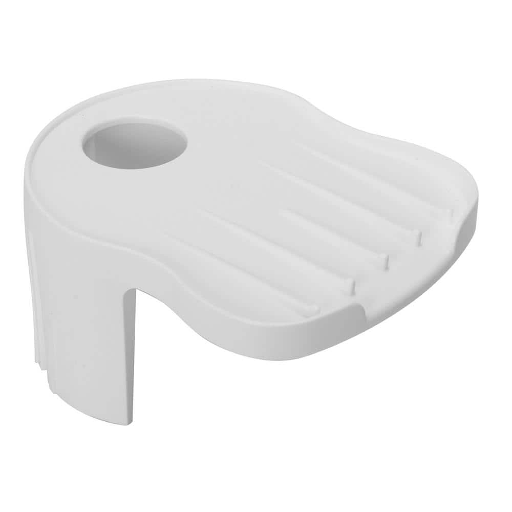 Glacier Bay 24.1 in White Laundry & Utility Sink Work Center with Chrome Faucet