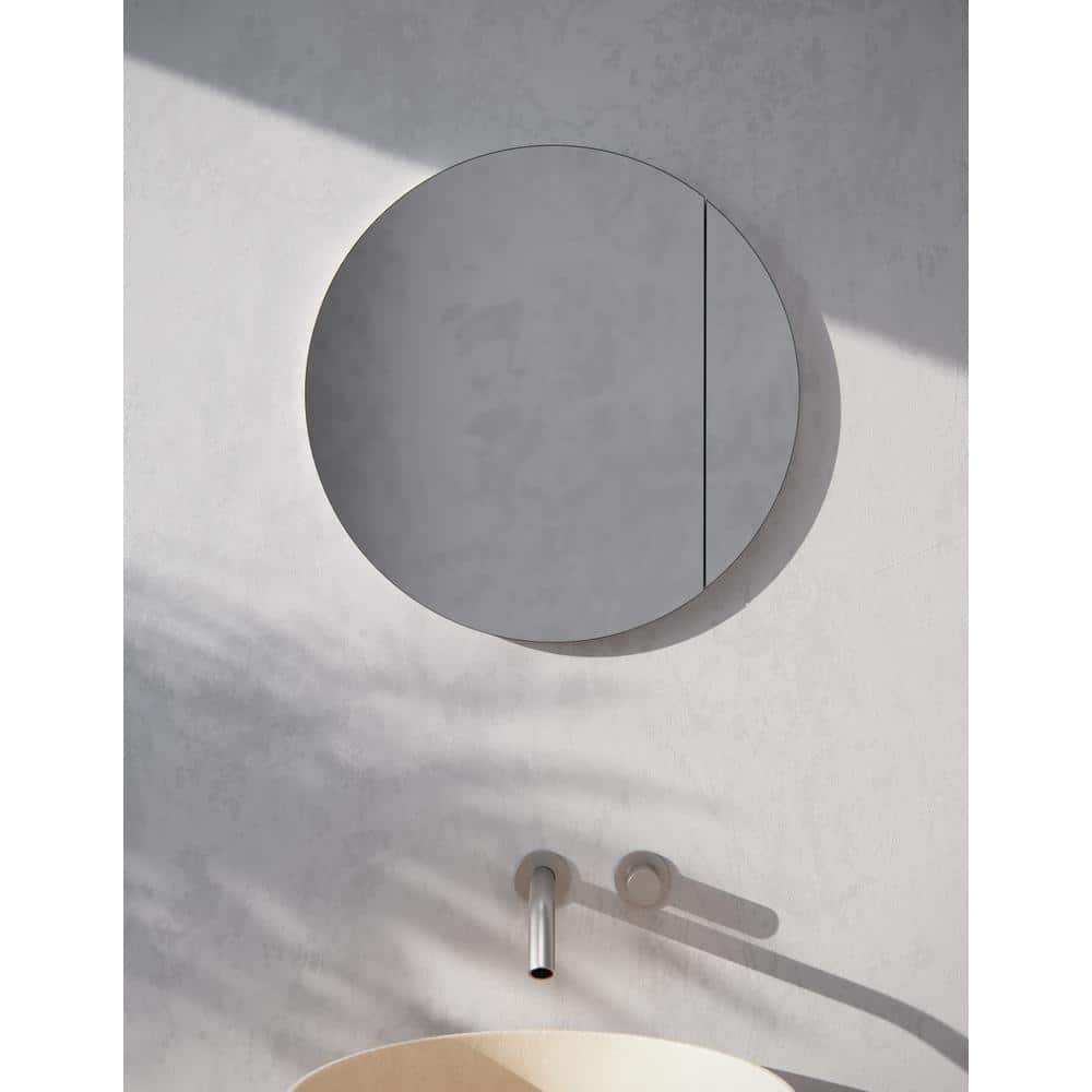 Glass Warehouse Orsa 24 in. W x 24 in. H x 4.75 in. D White Recessed Medicine Cabinet with Mirror