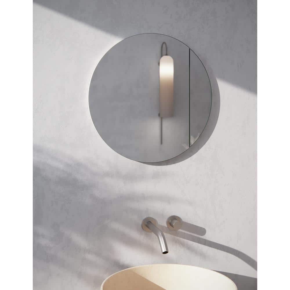 Glass Warehouse Orsa 24 in. W x 24 in. H x 4.75 in. D White Recessed Medicine Cabinet with Mirror