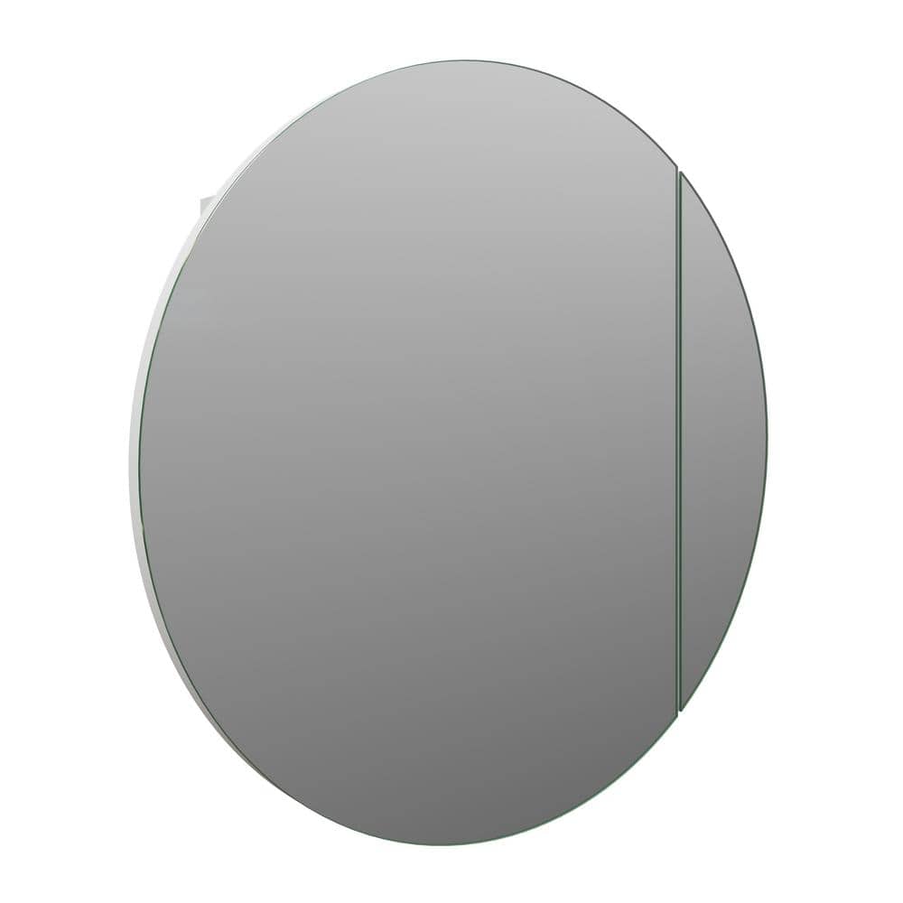 Glass Warehouse Orsa 24 in. W x 24 in. H x 4.75 in. D White Recessed Medicine Cabinet with Mirror