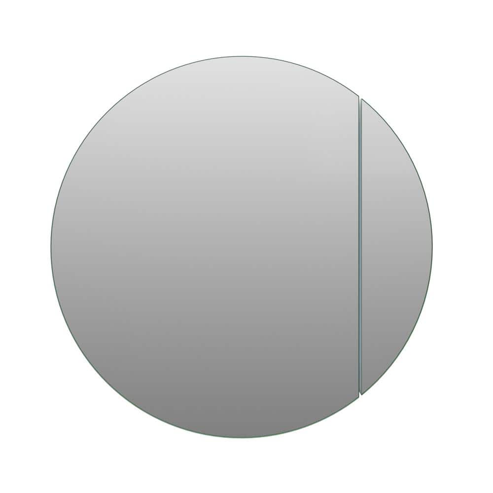 Glass Warehouse Orsa 24 in. W x 24 in. H x 4.75 in. D White Recessed Medicine Cabinet with Mirror