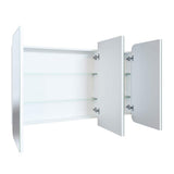 Glass Warehouse Ezri 48 in. W x 32 in. H x 4.75 in. D White Recessed Medicine Cabinet with Mirror