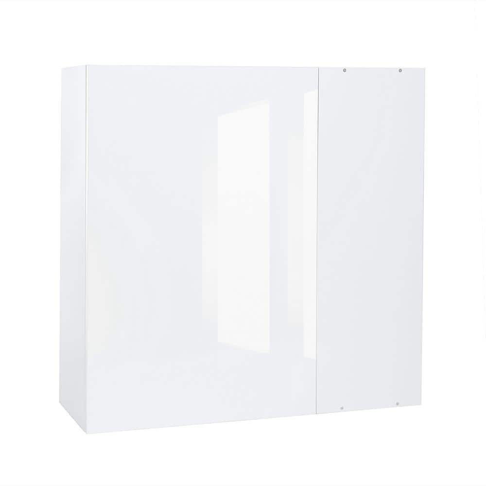 Cambridge Quick Assemble Modern Style, White Gloss 36 x 30 in. Blind Wall Kitchen Cabinet (36 in. W x 12 in. D x 30 in. H)
