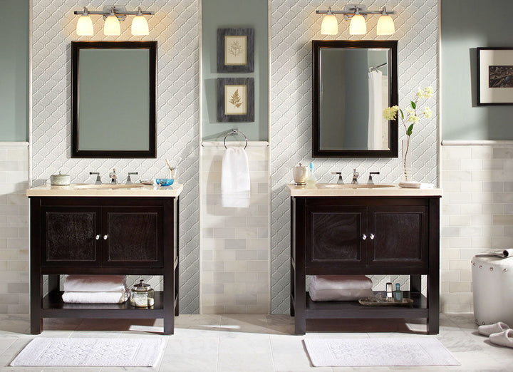 MS International White 12 x 12 Arabesque Porcelain Mosaic Tile