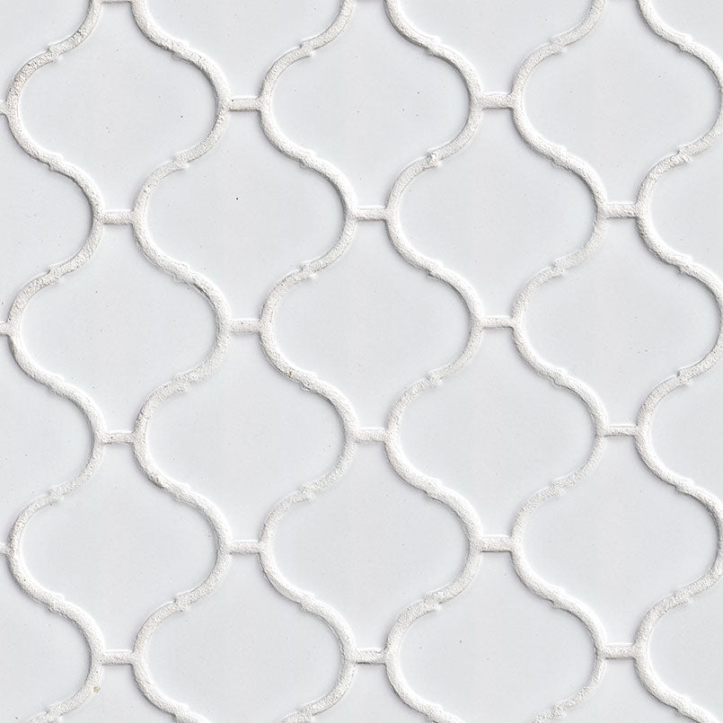 MS International White 12 x 12 Arabesque Porcelain Mosaic Tile