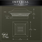 CLASSY CAPS Imperial 5 in. x 5 in. Outdoor White Cast Aluminum LED Solar Post Cap (2-Pack)