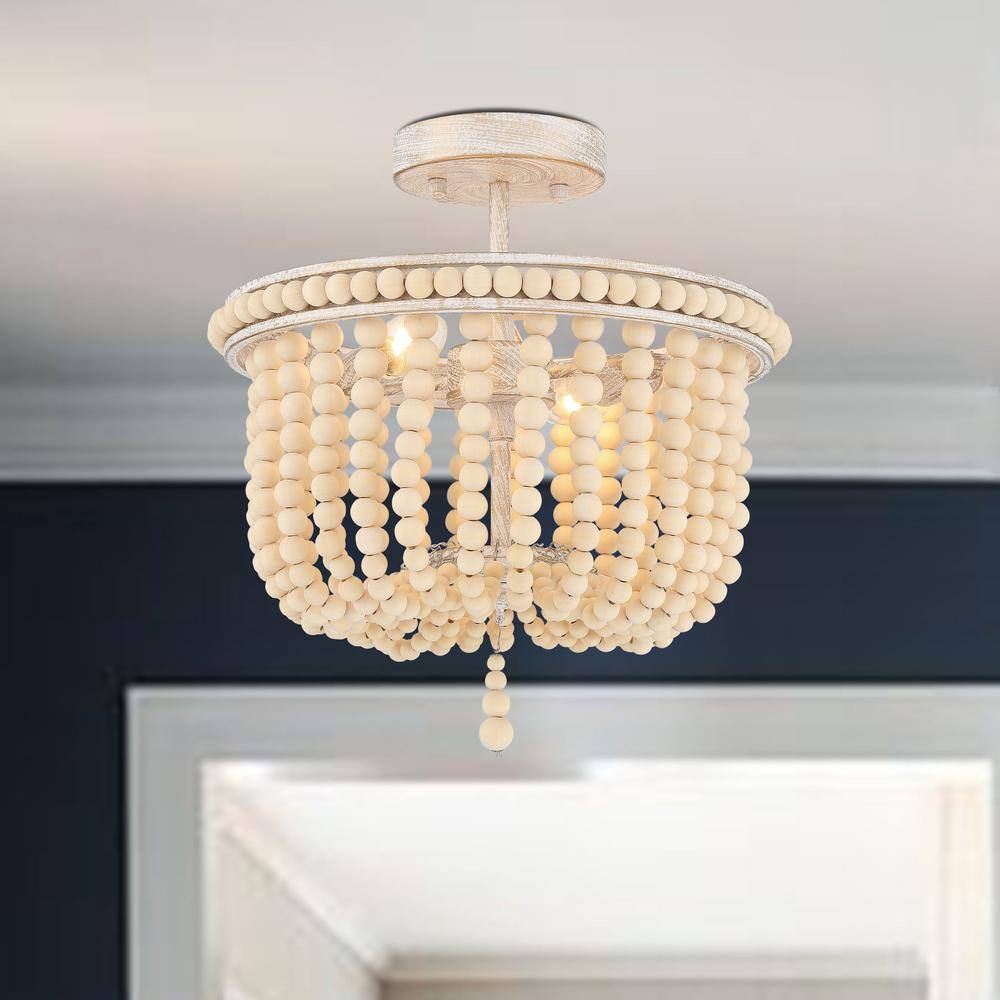 Vanity Art 12.6 in. 2-Light White Plus Gold Unique/Statement Bowl Flush Mount