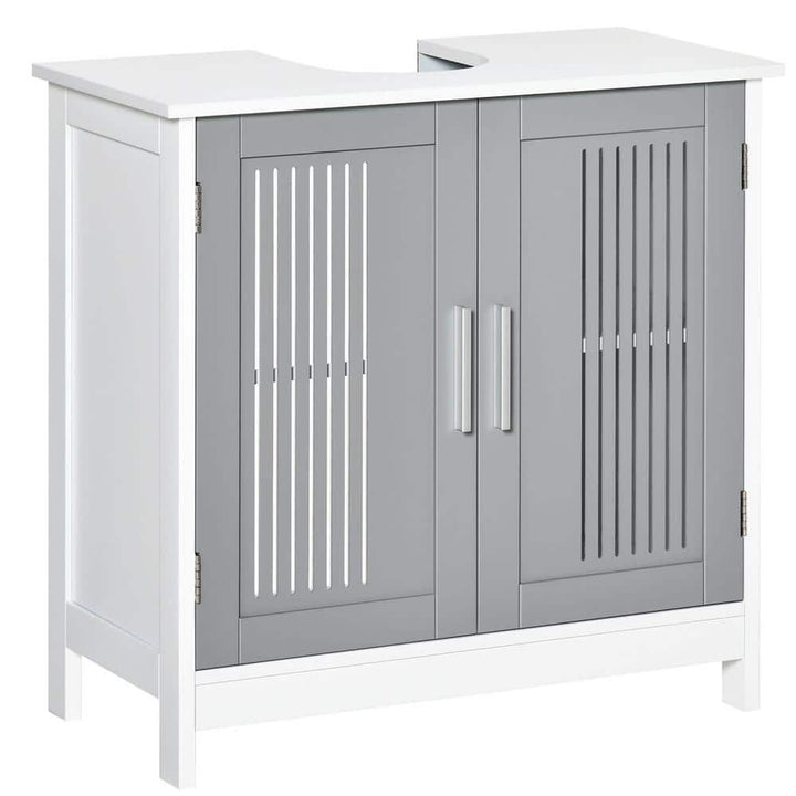 Aoibox 11.75 in. W x 23.50 in. D x 23.50 in. H in White Gray MDF Easy to Assemble Cabinet Kitchen Cabinet with AjustableShelves