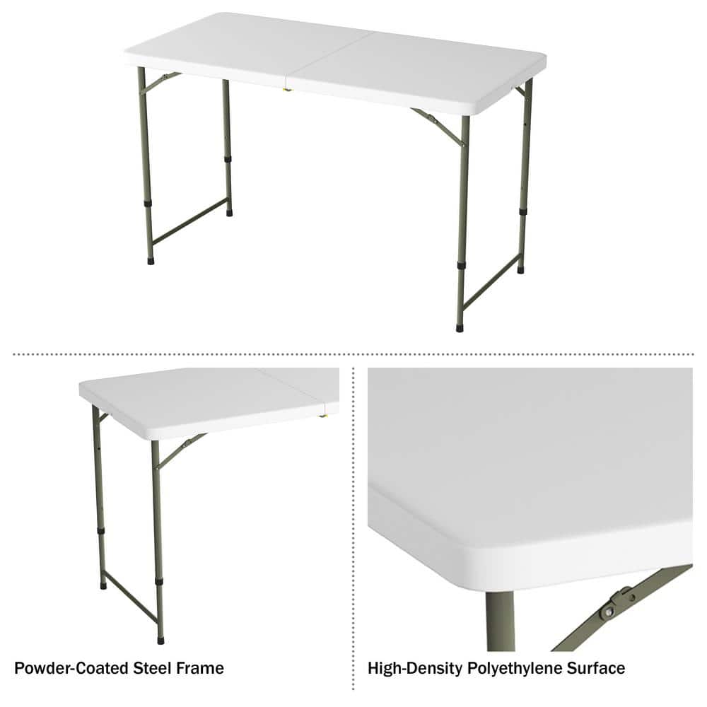 Lavish Home 4 ft. Adjustable Folding Utility Table with 2-Height Settings
