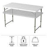 Lavish Home 4 ft. Adjustable Folding Utility Table with 2-Height Settings