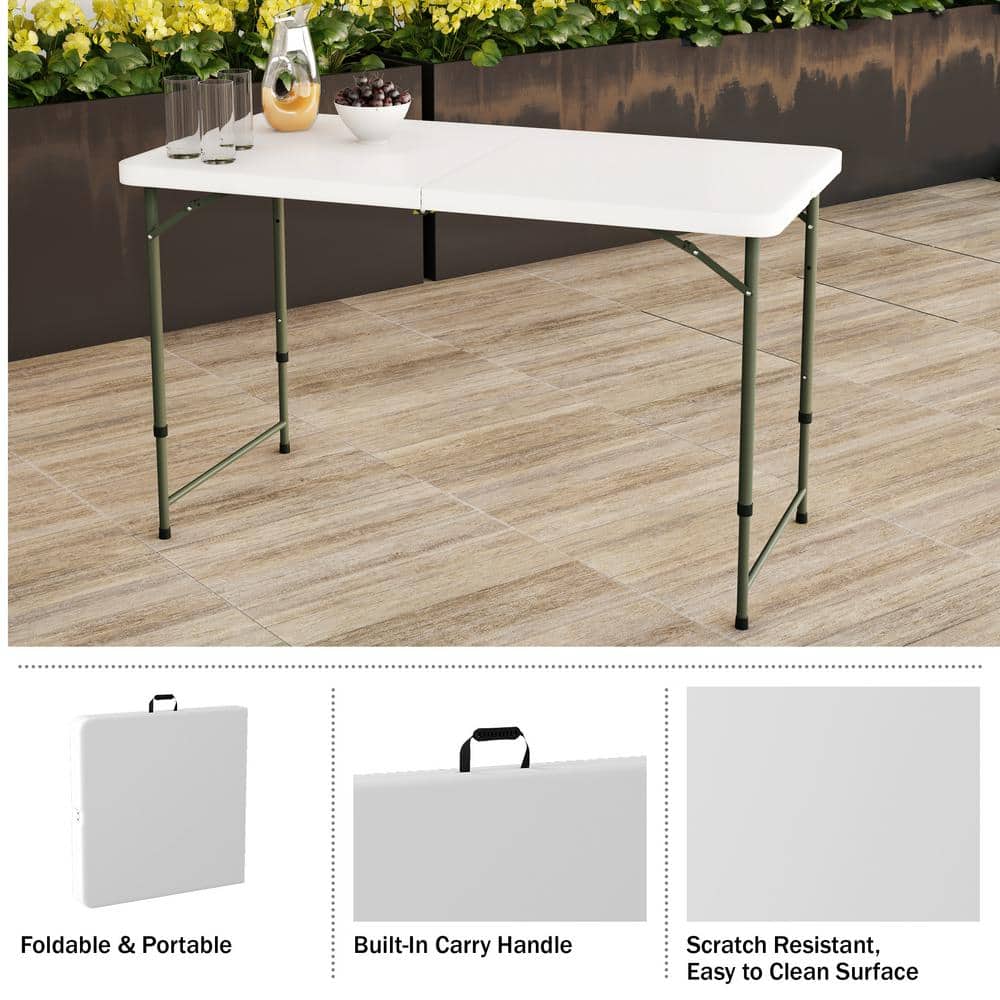 Lavish Home 4 ft. Adjustable Folding Utility Table with 2-Height Settings