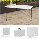 Lavish Home 4 ft. Adjustable Folding Utility Table with 2-Height Settings
