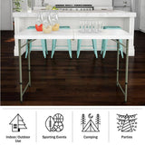 Lavish Home 4 ft. Adjustable Folding Utility Table with 2-Height Settings