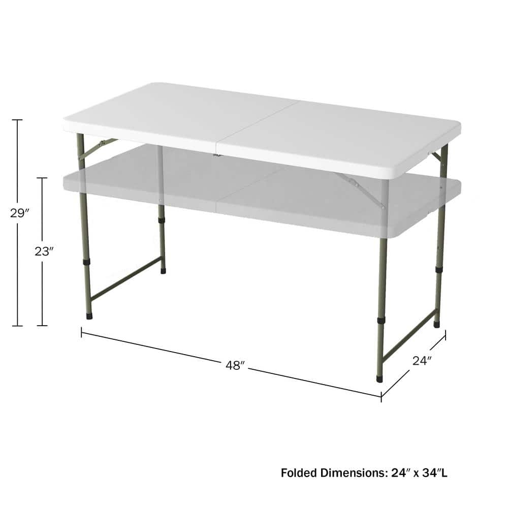 Lavish Home 4 ft. Adjustable Folding Utility Table with 2-Height Settings