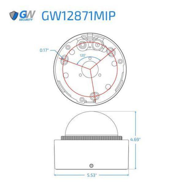 GW Security GW12871MIP 12 MP IP POE 3X Optical Zoom 3.6 mm to 11 mm Motorized Lens Dome Security Camera with Built-In Microphone