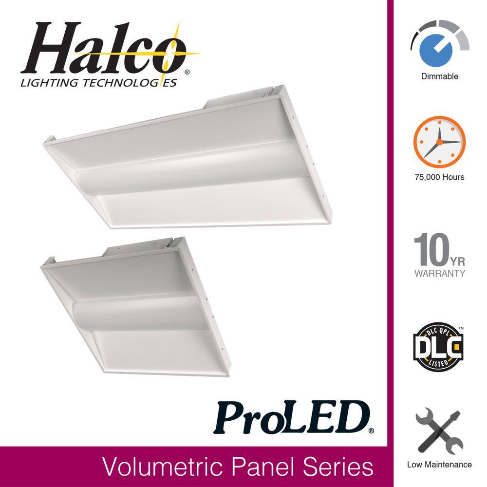 HALCO LIGHTING TECHNOLOGIES 2 ft. x 2 ft. 64-Watt Equivalent Volumetric Panel Integrated LED White Luminaire Troffer Daylight