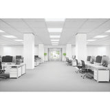 HALCO LIGHTING TECHNOLOGIES 2 ft. x 4 ft 128-Watt Equivalent White Edge-Lit Flat Panel Integrated LED Drop Ceiling Troffer Bright White 3500K