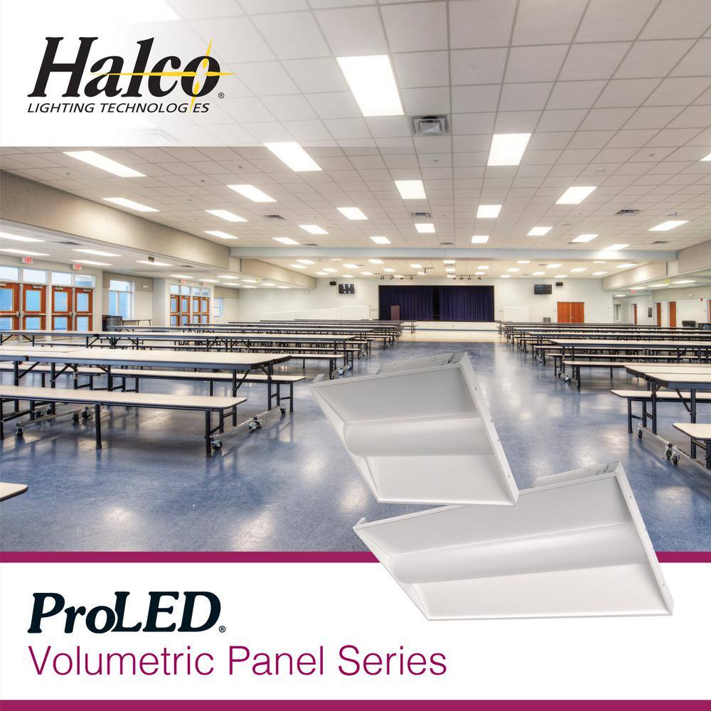 HALCO LIGHTING TECHNOLOGIES 2 ft. x 4 ft. 3384- 5889 Lumens Volumetric Integrated LED White Panel Light, Wattage and CCT Selectable 3500/4000/5000K