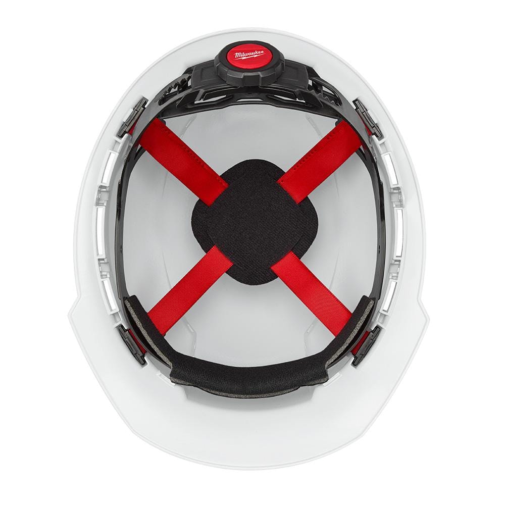 Milwaukee BOLT White Type 1 Class C Front Brim Vented Hard Hat with 4-Point Ratcheting Suspension and High-Visibility Visor