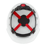 Milwaukee BOLT White Type 1 Class C Front Brim Vented Hard Hat with 4-Point Ratcheting Suspension and High-Visibility Mesh Sunshade