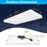 Honbei 2 ft. 500-Watt Equivalent Integrated LED White High Bay Light, 16000Lumens Industrial Workshop Linear Hanging Light