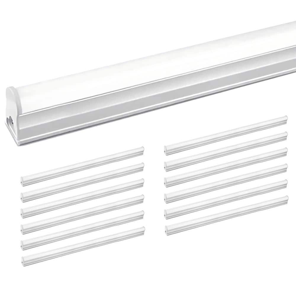 WYZM 4 ft. 80-Watt Equivalent LED T5 Shop Light 5000K Daylight,2200 Lumens,Linkable LED Shop Light(12-Pack)