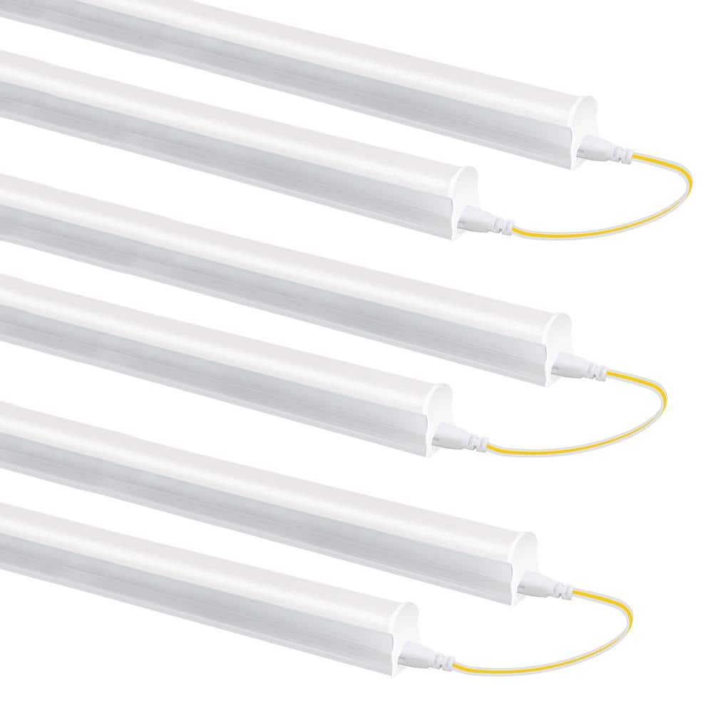WYZM 4 ft. 80-Watt Equivalent LED T5 Shop Light 5000K Daylight,2200 Lumens,Linkable LED Shop Light(12-Pack)
