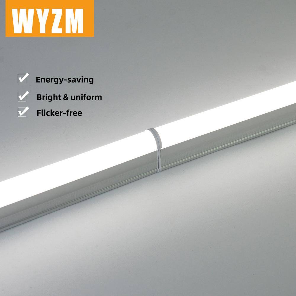 WYZM 4 ft. 80-Watt Equivalent LED T5 Shop Light 5000K Daylight,2200 Lumens,Linkable LED Shop Light(12-Pack)