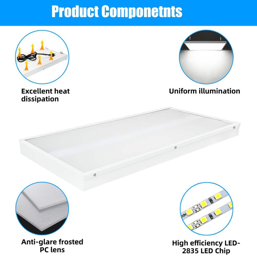 WYZM 2 ft. 400-Watt Equivalent Integrated LED White LED High Bay Light with 16000 Lumens 5000K Daylight