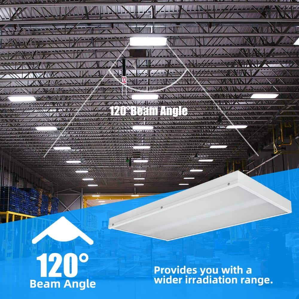 WYZM 2 ft. 400-Watt Equivalent Integrated LED White Shop High Bay Light with 16000 Lumens 5000K