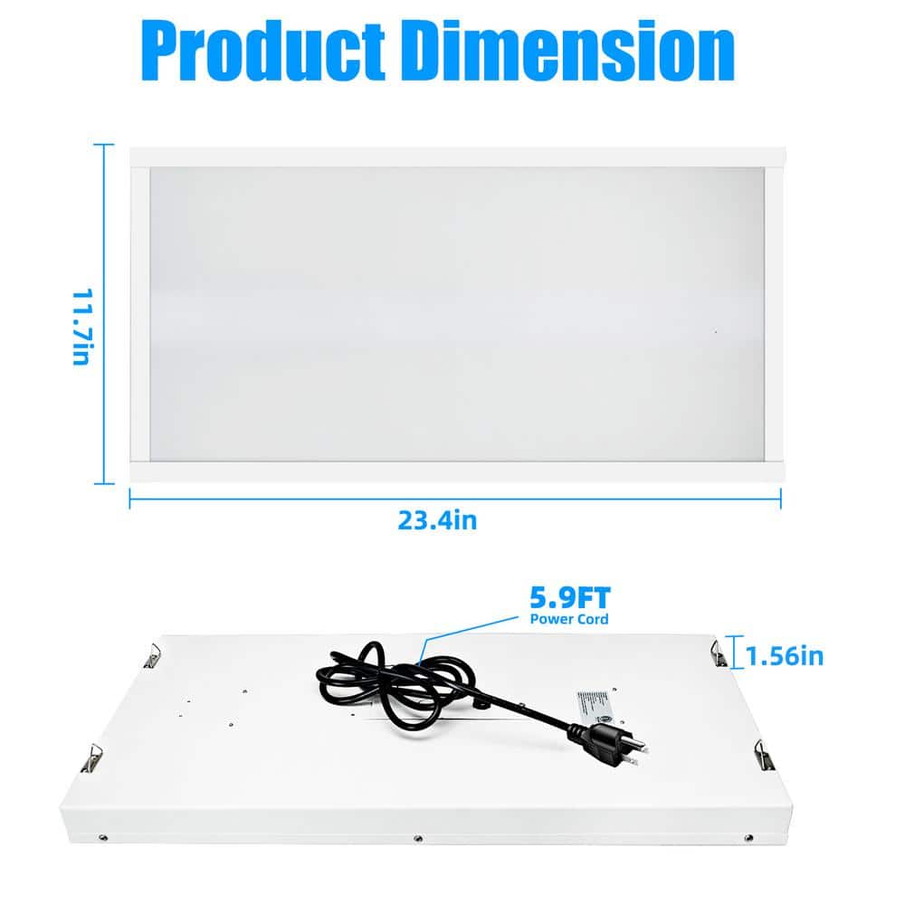 WYZM 2 ft. 400-Watt Equivalent Integrated LED White Shop High Bay Light with 16000 Lumens 5000K