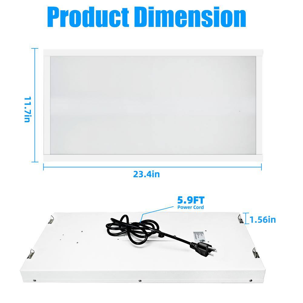 WYZM 2 ft. 400-Watt Equivalent Integrated LED White High Bay Light with 16000Lumens 120-277V 5000K Daylight (4-Pack)