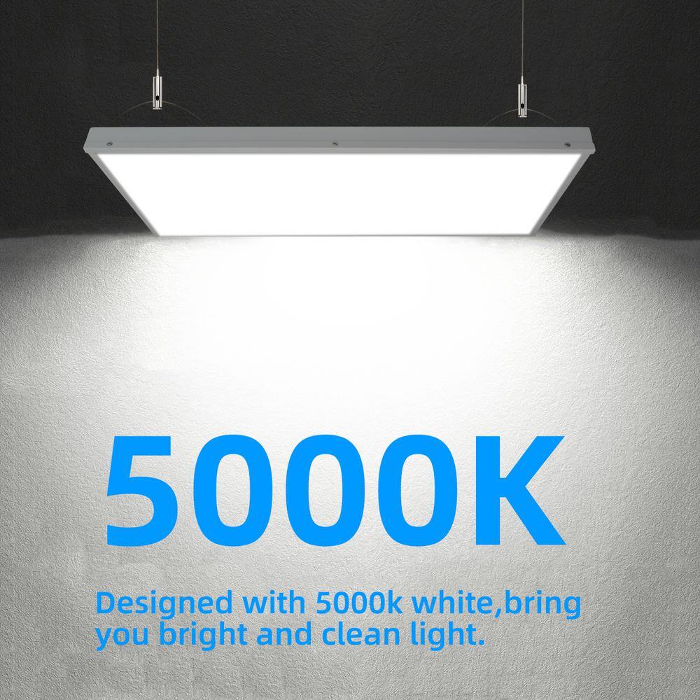WYZM 2 ft. 400-Watt Equivalent Integrated LED White High Bay Light with 16000Lumens 120-277V 5000K Daylight (4-Pack)