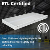 WYZM 2 ft. 400-Watt Equivalent Integrated LED White High Bay Light 120-Volt to 277-Volt 16000 Lumens 5000K (6-Pack)