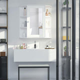 HOMCOM 26 in. W x 24.75 in. H Rectangular Medicine Cabinet with Mirror