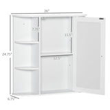HOMCOM 26 in. W x 24.75 in. H Rectangular Medicine Cabinet with Mirror