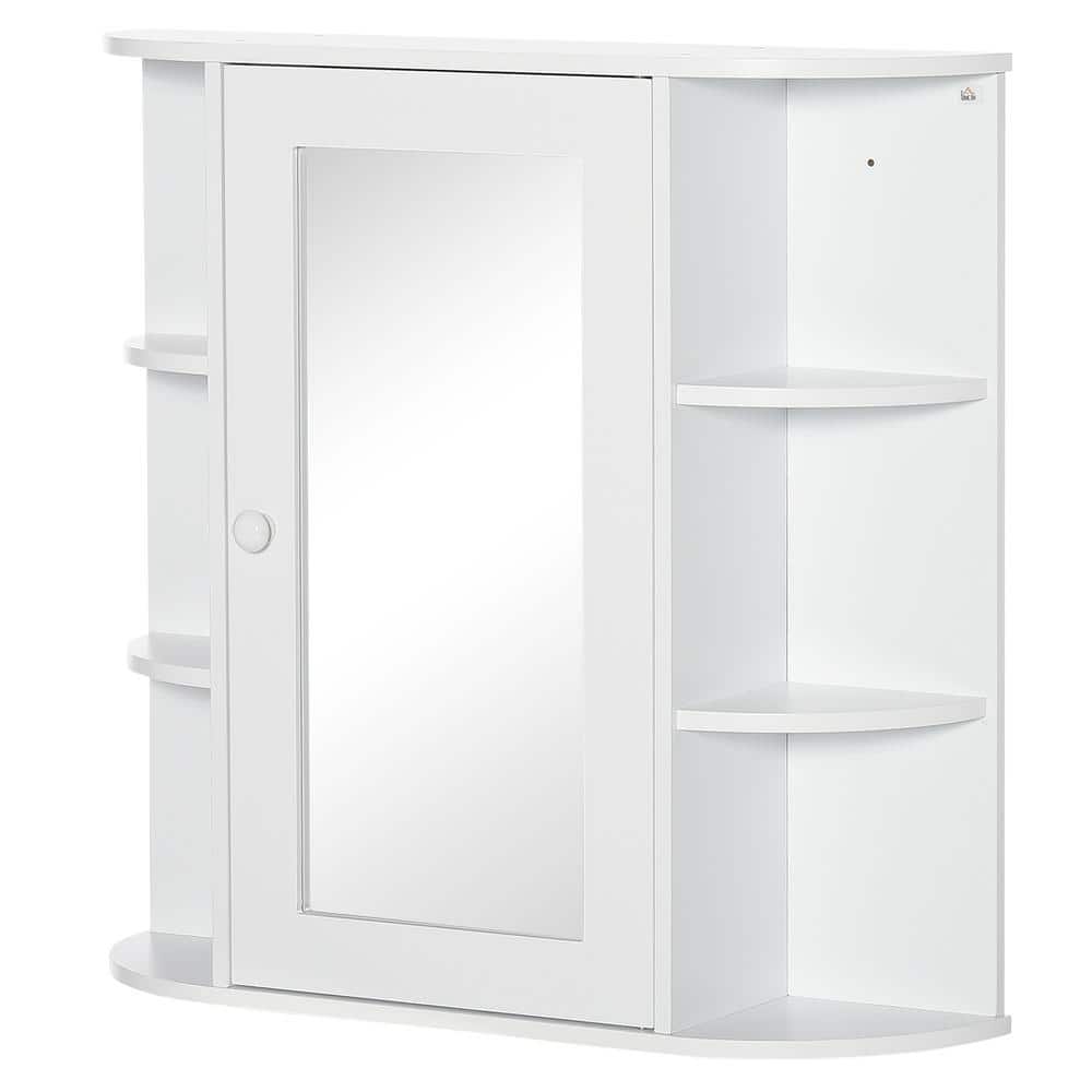 HOMCOM 26 in. W x 24.75 in. H Rectangular Medicine Cabinet with Mirror