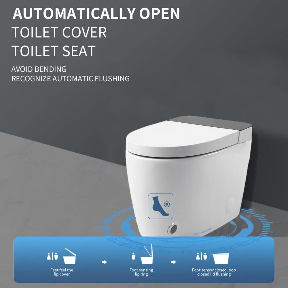 HOMEMYSTIQUE Comfort Height Intelligent 1-Piece Toilet with Auto Features