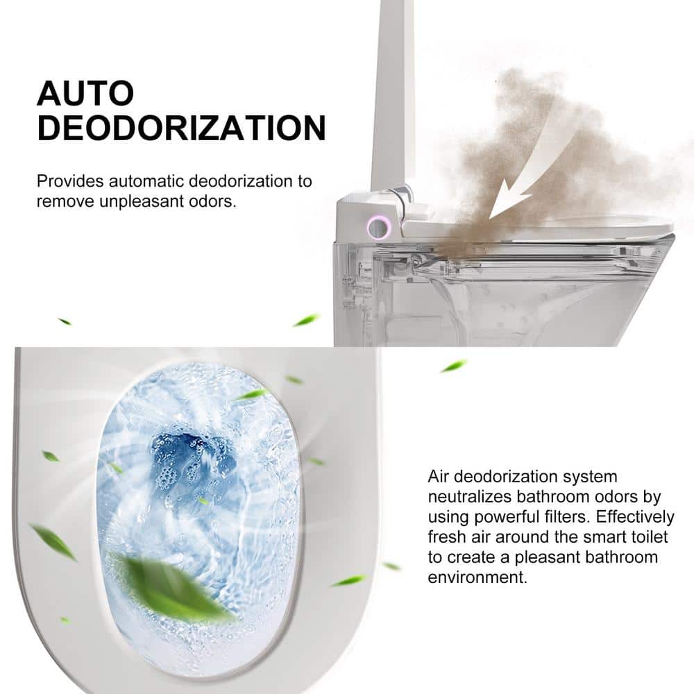 HOROW Wall Hung Elongated Smart Toilet Bidet with Night Light and Heated Seat