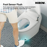 HOROW 1/1.27 GPF Tankless Smart Toilet Bidet with Dual Flush System, White