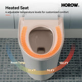 HOROW 1/1.27 GPF Tankless Smart Toilet Bidet with Dual Flush System, White