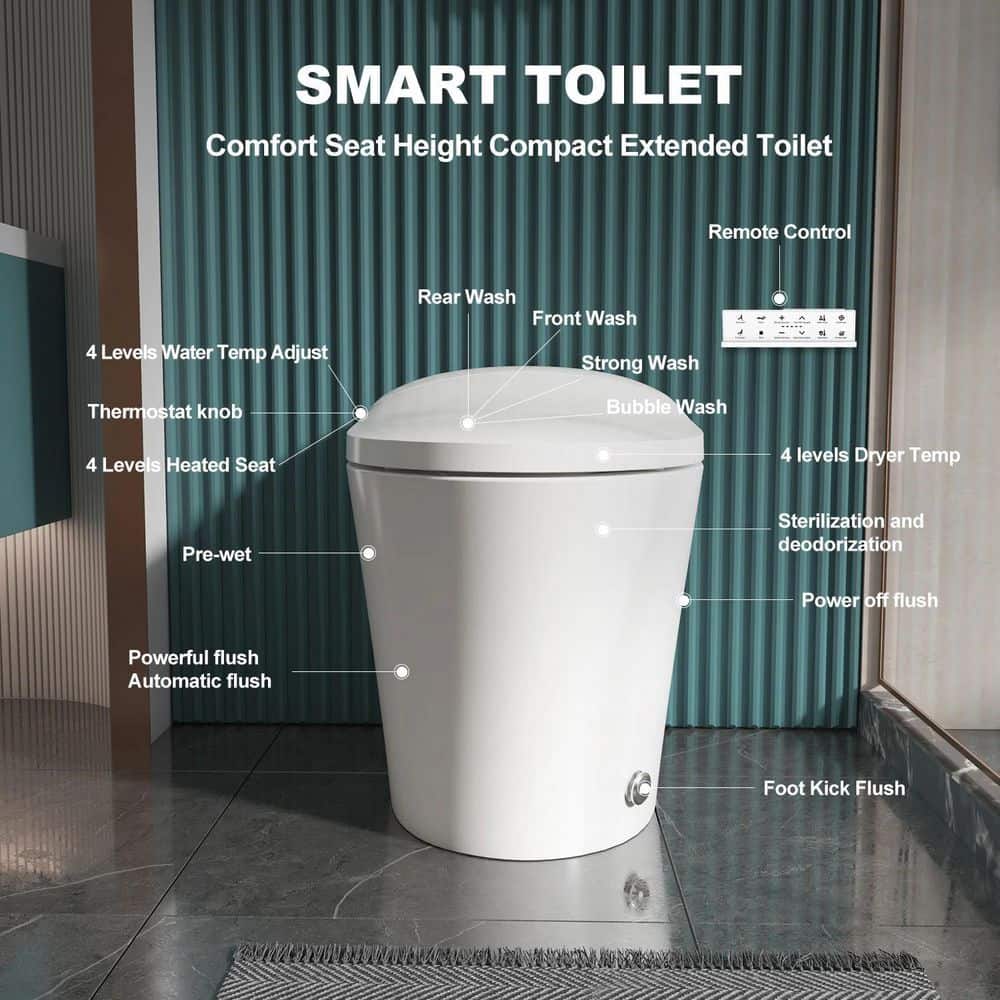 HOROW Smart Toilet Bidet with Remote Control and Deodorization