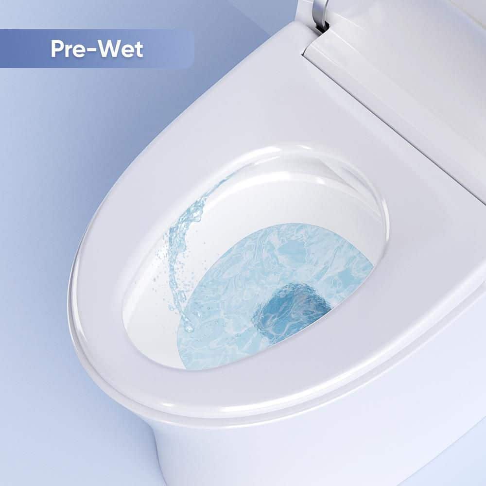 HOROW Elongated Smart Toilet Bidet with Auto Features and Remote - White