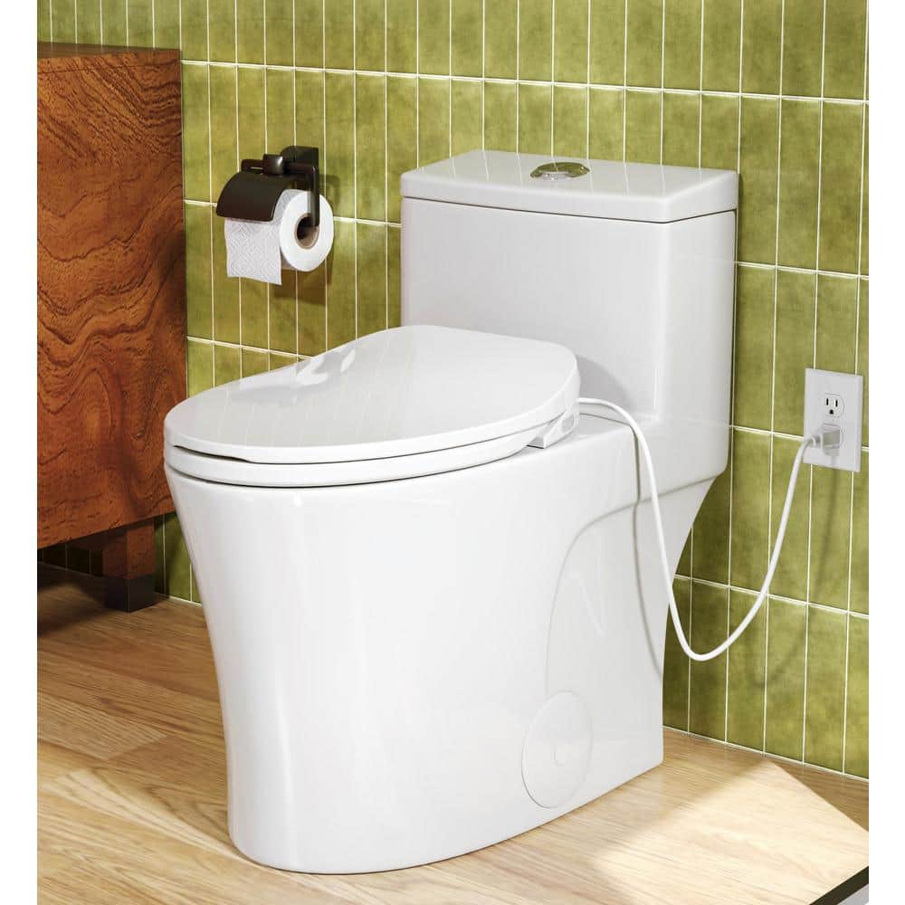 HOROW Elongated ADA Chair Height Bidet Toilet Combo with Electric Seat and Night Light