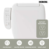 HOROW Dual Flush Elongated Smart Bidet Toilet - White